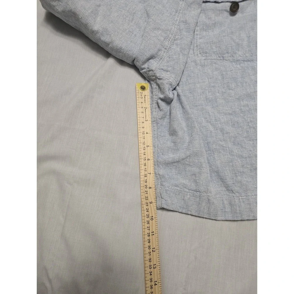 J Crew Shorts Mens 34 Blue White‎ Striped Linen Cotton Summer Casual Lightweight
